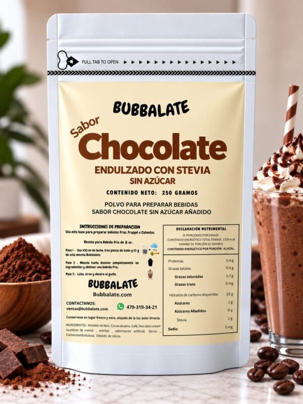 CHOCOLATE 250 G S/AZÚCAR